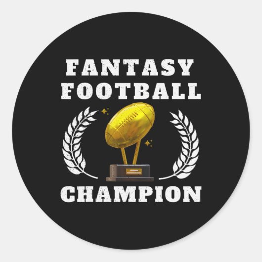 Funny Fantasy Football 2025 Champion Fantasy Voetb Ronde Sticker (Voorkant)