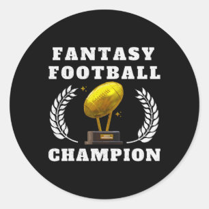 Funny Fantasy Football 2025 Champion Fantasy Voetb Ronde Sticker