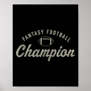 Funny Fantasy Football Champion Draft Day Seizoen  Poster