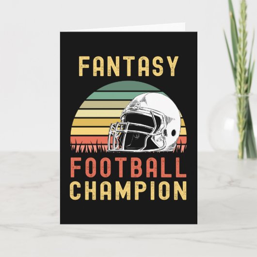 Funny Fantasy Football Champion Draft Party Kaart (Voorkant)
