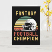 Funny Fantasy Football Champion Draft Party Kaart (Gele Bloem)