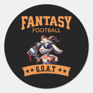 Funny Fantasy Football Champion Goat Ronde Sticker