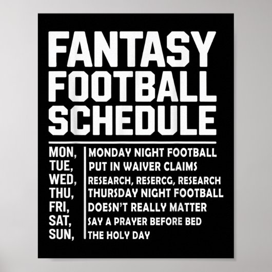 Funny Fantasy Football Player Outfit - Fantasy Foo Poster (Voorkant)