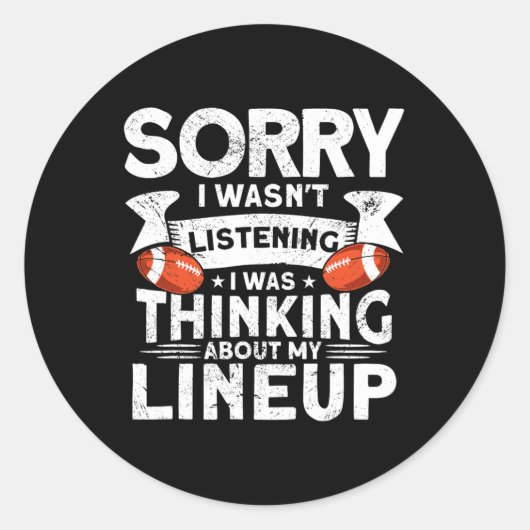 Funny Fantasy Football Player Outfit - Fantasy Foo Ronde Sticker (Voorkant)