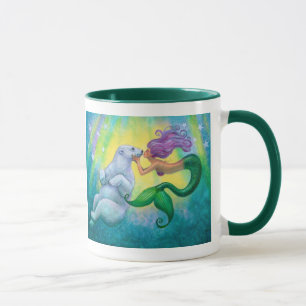 Funny Fantasy Mermaid Polar Beer Kiss Coffee Mok