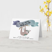 Funny Farewell Boss Colleague Kaart - SLOTH Hangin (Gele Bloem)