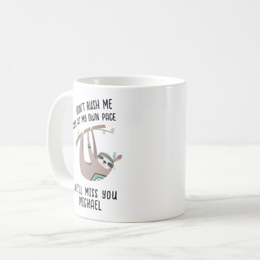 FUNNY Farewell Boss Colleague Mok - SLOW SLOTH (Voorkant links)