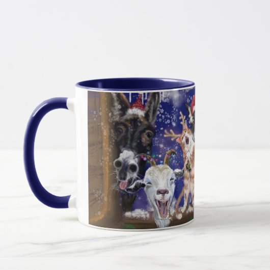 Funny Farm Animals Kerst Koffie Mok (Links)