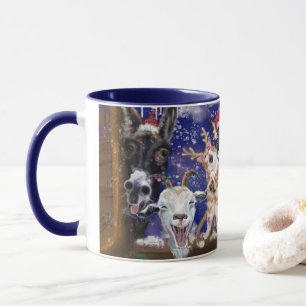 Funny Farm Animals Kerst Koffie Mok
