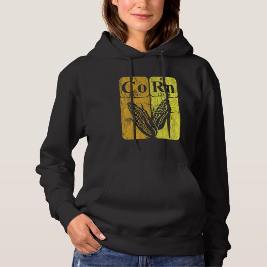 Funny Farm Corn Lover Farmer Corn Periodic Table E Hoodie (Voorkant)