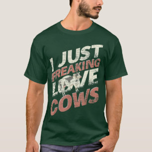 Funny Farmer Boerderij Animal I Freaking Love Koei T-shirt