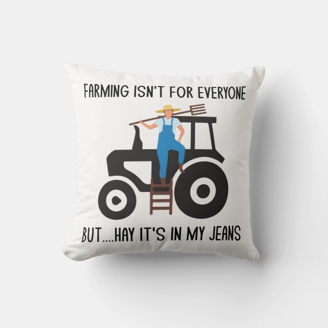 Funny Farmer Farming Tractor Pun Jokes Humor Kussen (Voorkant)