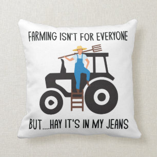Funny Farmer Farming Tractor Pun Jokes Humor Kussen
