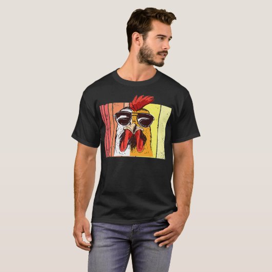 Funny Farmer Rooster Hen Chicken chinese personage T-shirt (Voorkant volledig)