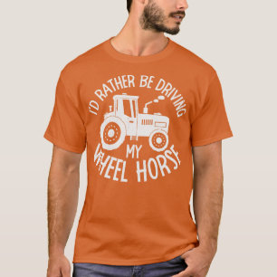 Funny Farmer Tractor Farming Ranch Agriculture Whi T-shirt