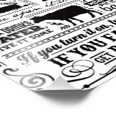 Funny Farmers barn rules Plaque Foto Afdruk (Hoek)