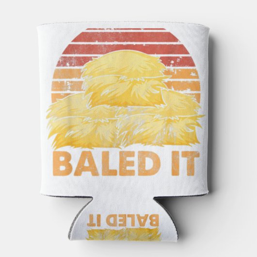 Funny Farming Baled It Boerderij Joke Hay Bale Pun Blikjeskoeler (Achterkant)