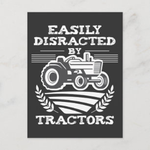 Funny Farming Distracted by Tractors lover Farmer Briefkaart