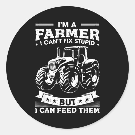 Funny Farming Tractor I'm A Farmer I Feed People  Ronde Sticker (Voorkant)