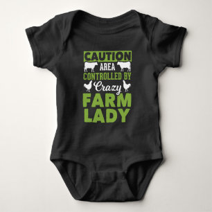 Funny Farming Wife Crazy Boerderij Lady Romper