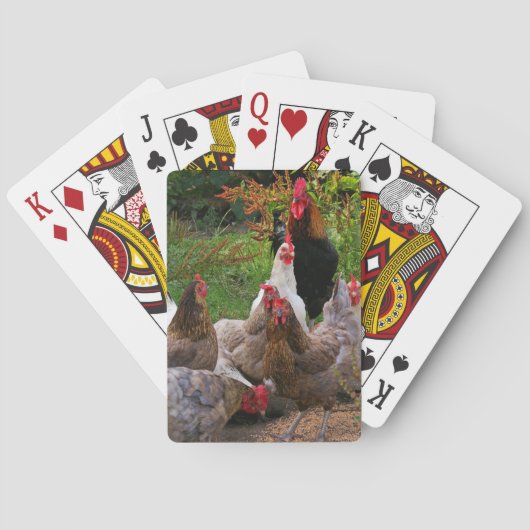 Funny Farmyard Chickens & Rooster-speelkaarten Speelkaarten (Achterkant)