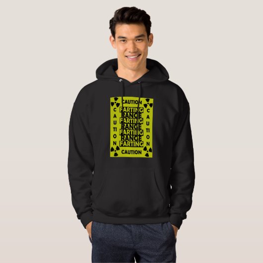 Funny Fart Costume Caution Farting Range Joke Hoodie (Voorkant volledig)