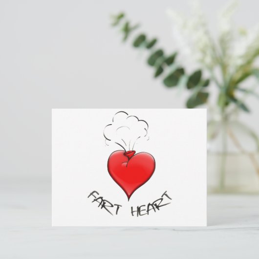 Funny Fart Heart Briefkaart (Staand voorkant)