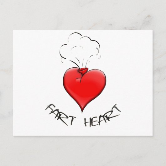 Funny Fart Heart Briefkaart (Voorkant)