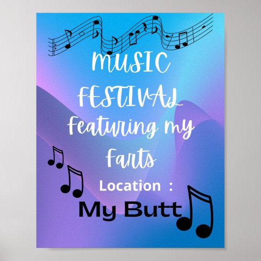 Funny fart humor muziekfestival poster (Voorkant)