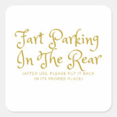 Funny Fart Parking Vierkante Sticker (Voorkant)