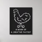 Funny Fart Rooster Cool Crazy Chicken Graphic Joke Canvas Afdruk (Voorkant)