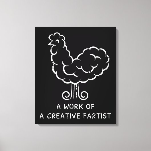 Funny Fart Rooster Cool Crazy Chicken Graphic Joke Canvas Afdruk (Voorkant)