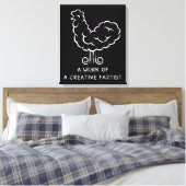 Funny Fart Rooster Cool Crazy Chicken Graphic Joke Canvas Afdruk (Insitu (Slaapkamer))