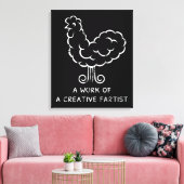 Funny Fart Rooster Cool Crazy Chicken Graphic Joke Canvas Afdruk (Insitu (Woonkamer))