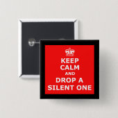 Funny fart vierkante button 5,1 cm (Voorkant /achterkant)