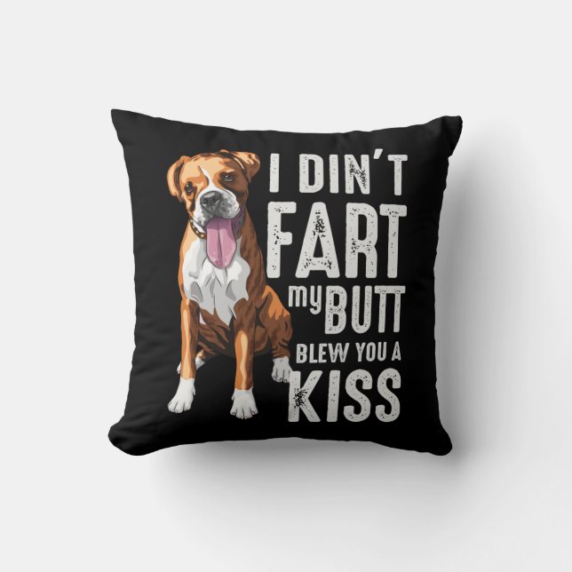 Funny Farting Boxer Hondenliefhebber Joke Kussen (Voorkant)