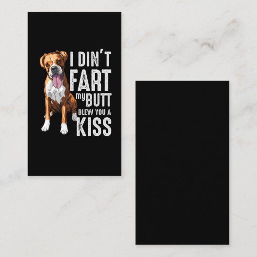Funny Farting Boxer Hondenliefhebber Joke Visitekaartje (Voorkant / Achterkant)