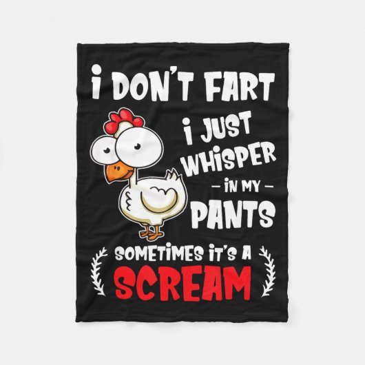 Funny Farting Chicken Lover I Dont Fart I Whisper  Fleece Deken (Voorkant)