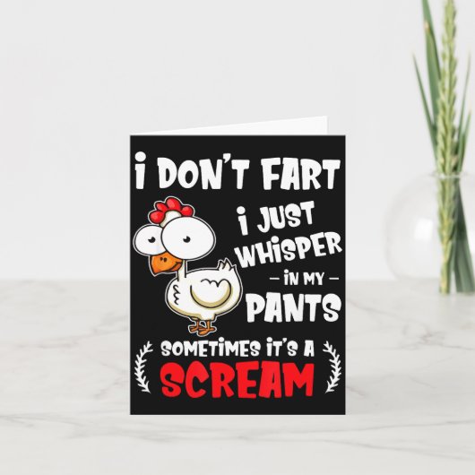 Funny Farting Chicken Lover I Dont Fart I Whisper  Kaart (Voorkant)