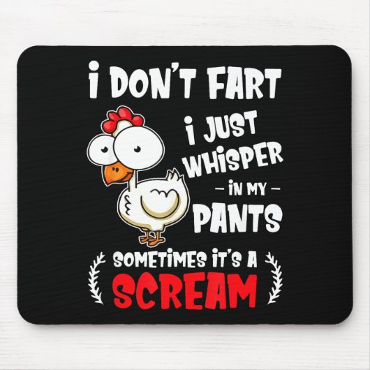 Funny Farting Chicken Lover I Dont Fart I Whisper  Muismat (Voorkant)