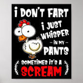 Funny Farting Chicken Lover I Dont Fart I Whisper  Poster (Voorkant)