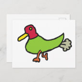 Funny Farting Duck Briefkaart (Voorkant / Achterkant)