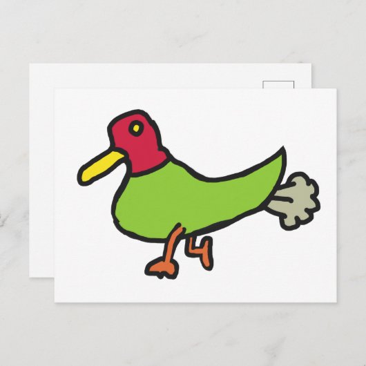 Funny Farting Duck Briefkaart (Voorkant / Achterkant)