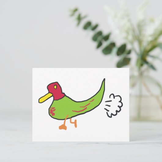 Funny Farting Duck Briefkaart (Staand voorkant)