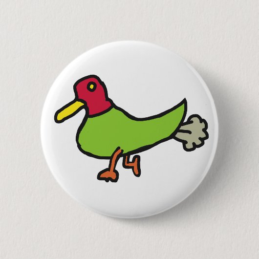 Funny Farting Duck Ronde Button 5,7 Cm (Voorkant)
