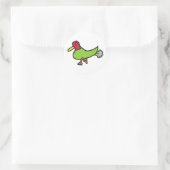 Funny Farting Duck Ronde Sticker (Tas)