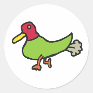 Funny Farting Duck Ronde Sticker