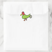 Funny Farting Duck Ronde Sticker (Tas)