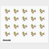Funny Farting Duck Ronde Sticker (Vel)