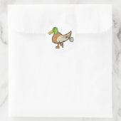 Funny Farting Duck Ronde Sticker (Tas)